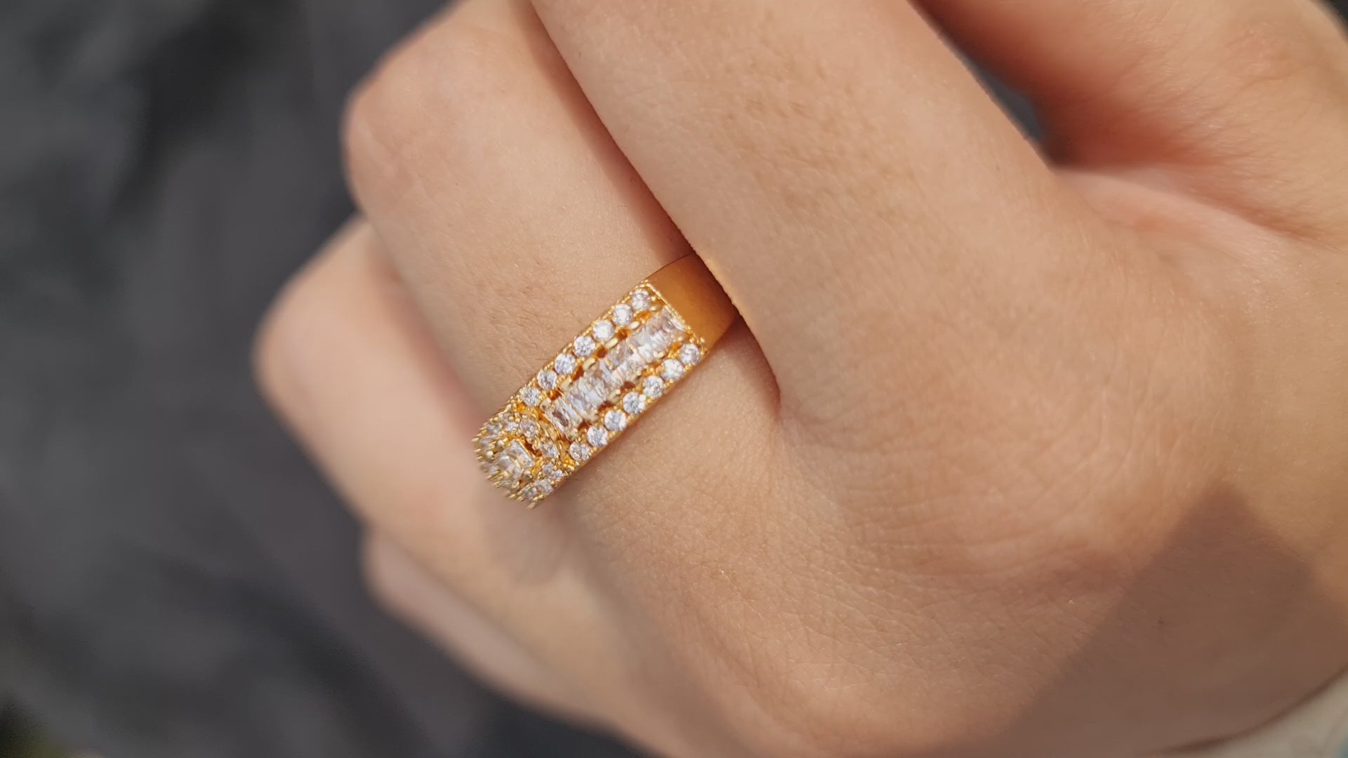 Golden Pave Zirconia Band