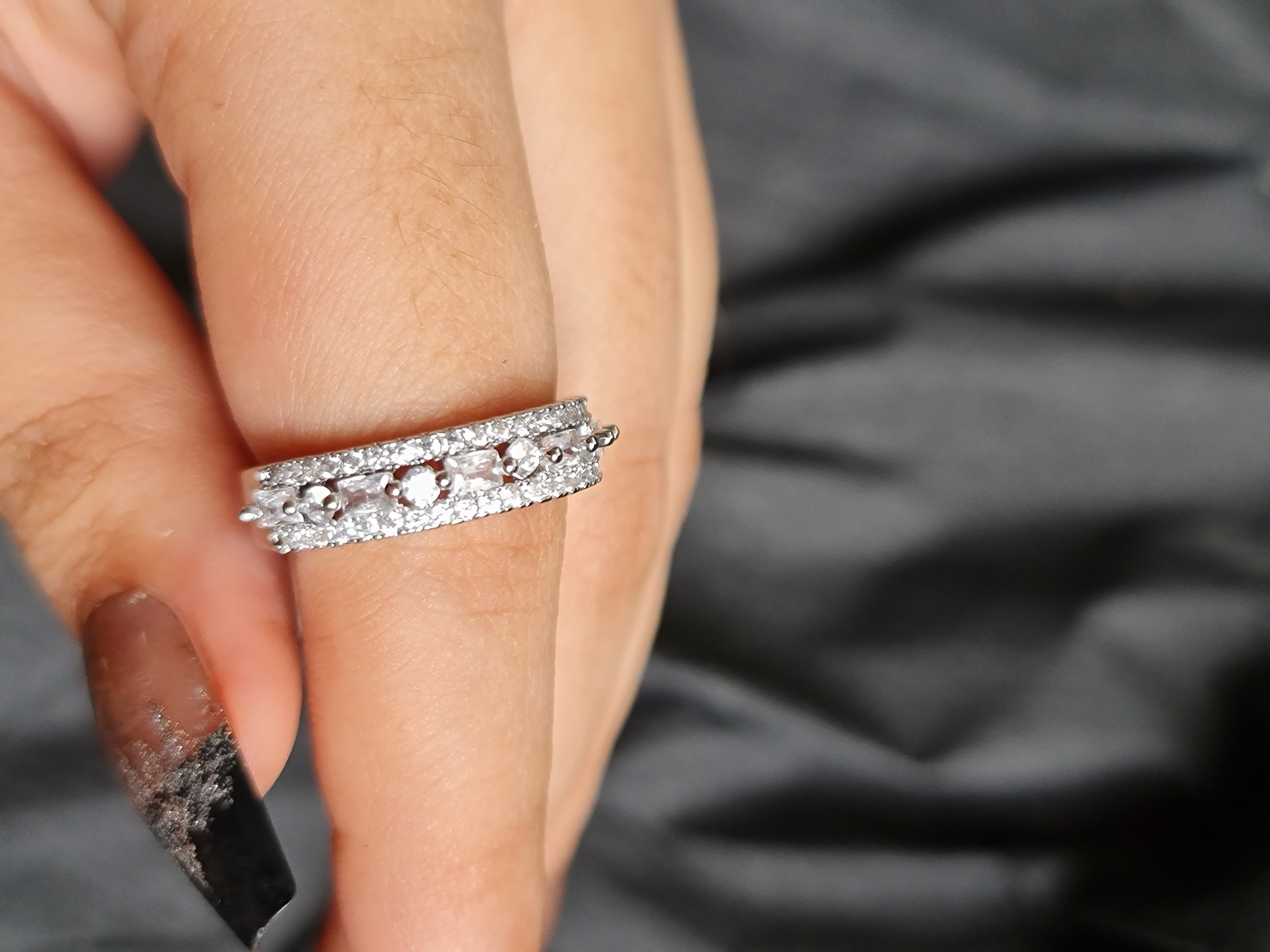 Exquisite Adjustable Zircon Eternity Ring