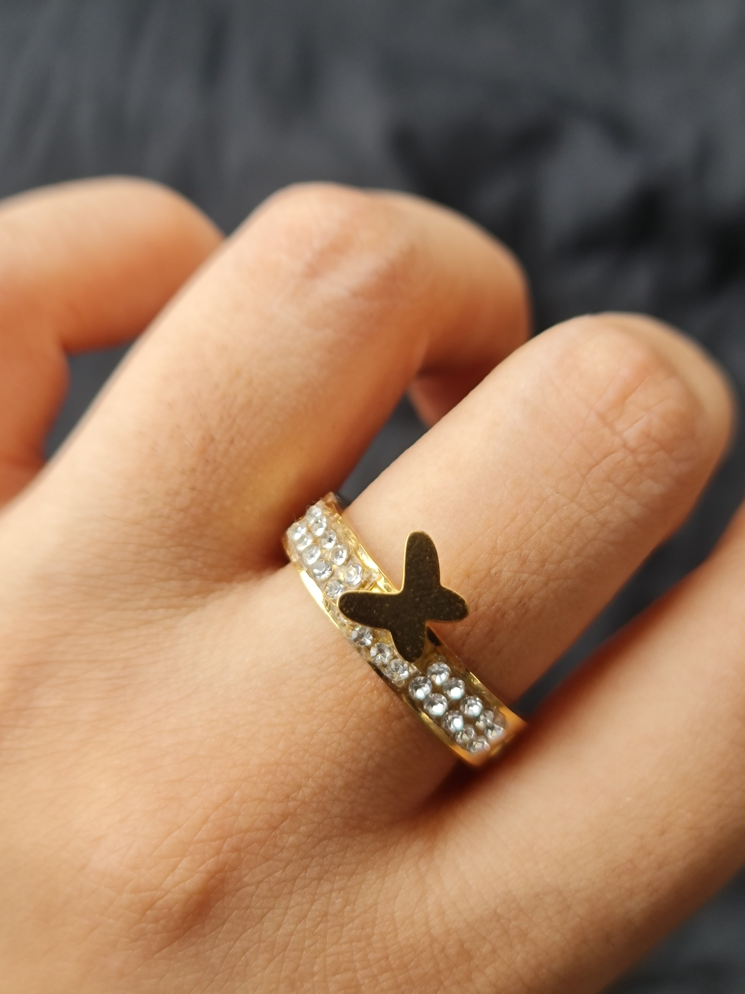 Stainless Steel Butterfly Cuff Ring