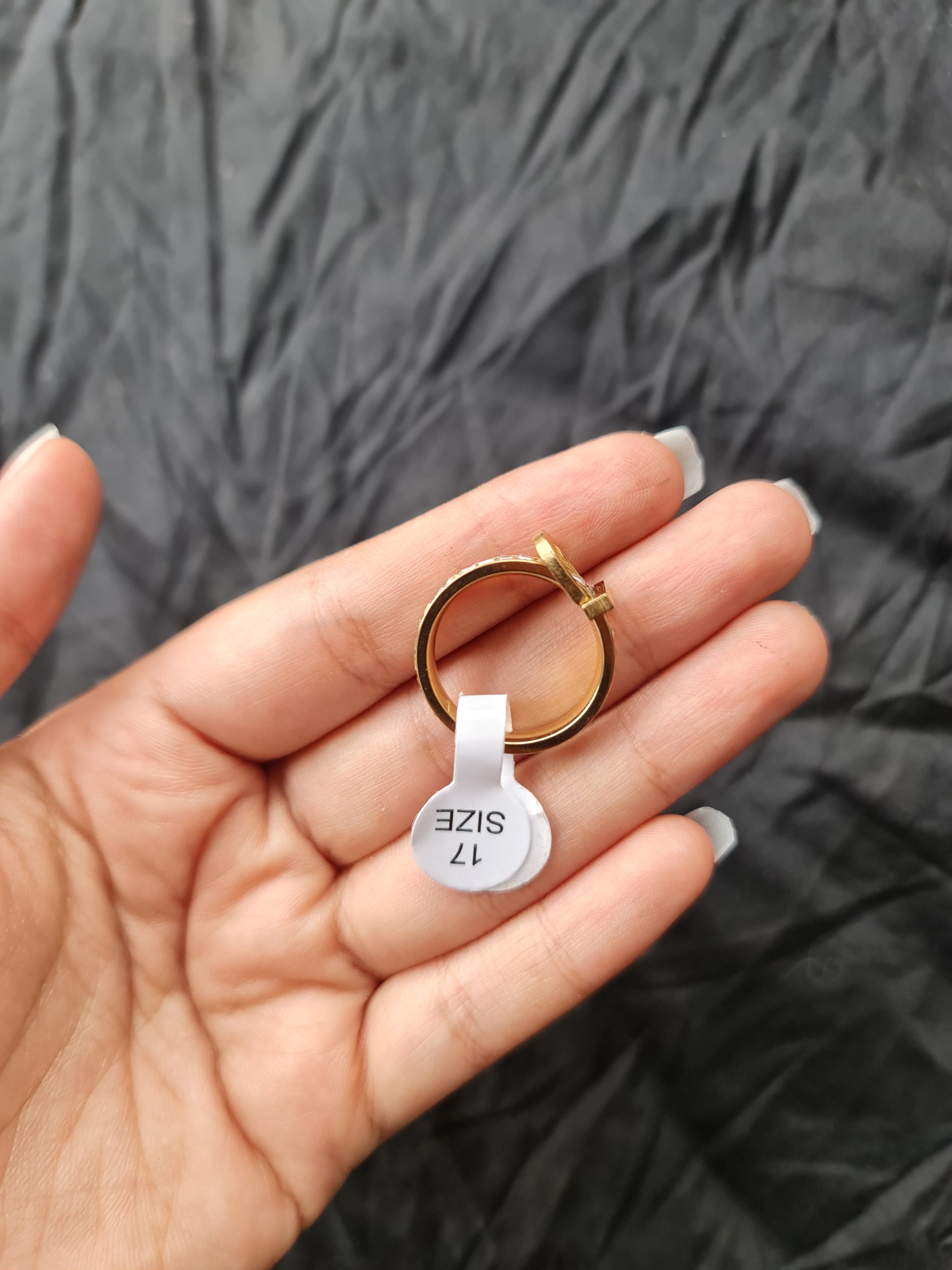 Stainless Steel Gold Toned Buckel Ring