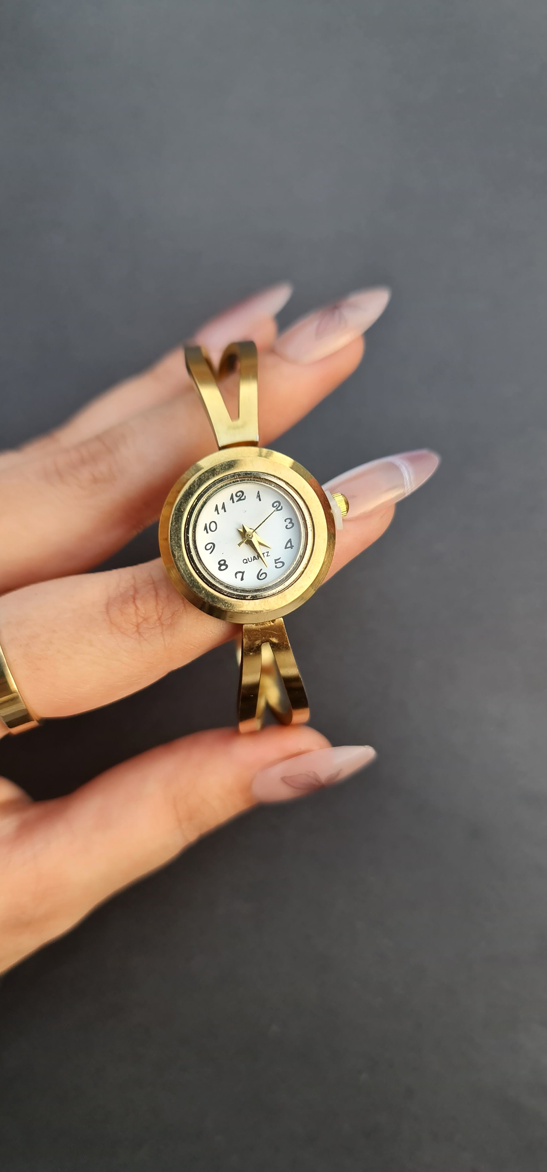 Gold-Tone Stainless Steel Bangle Watch