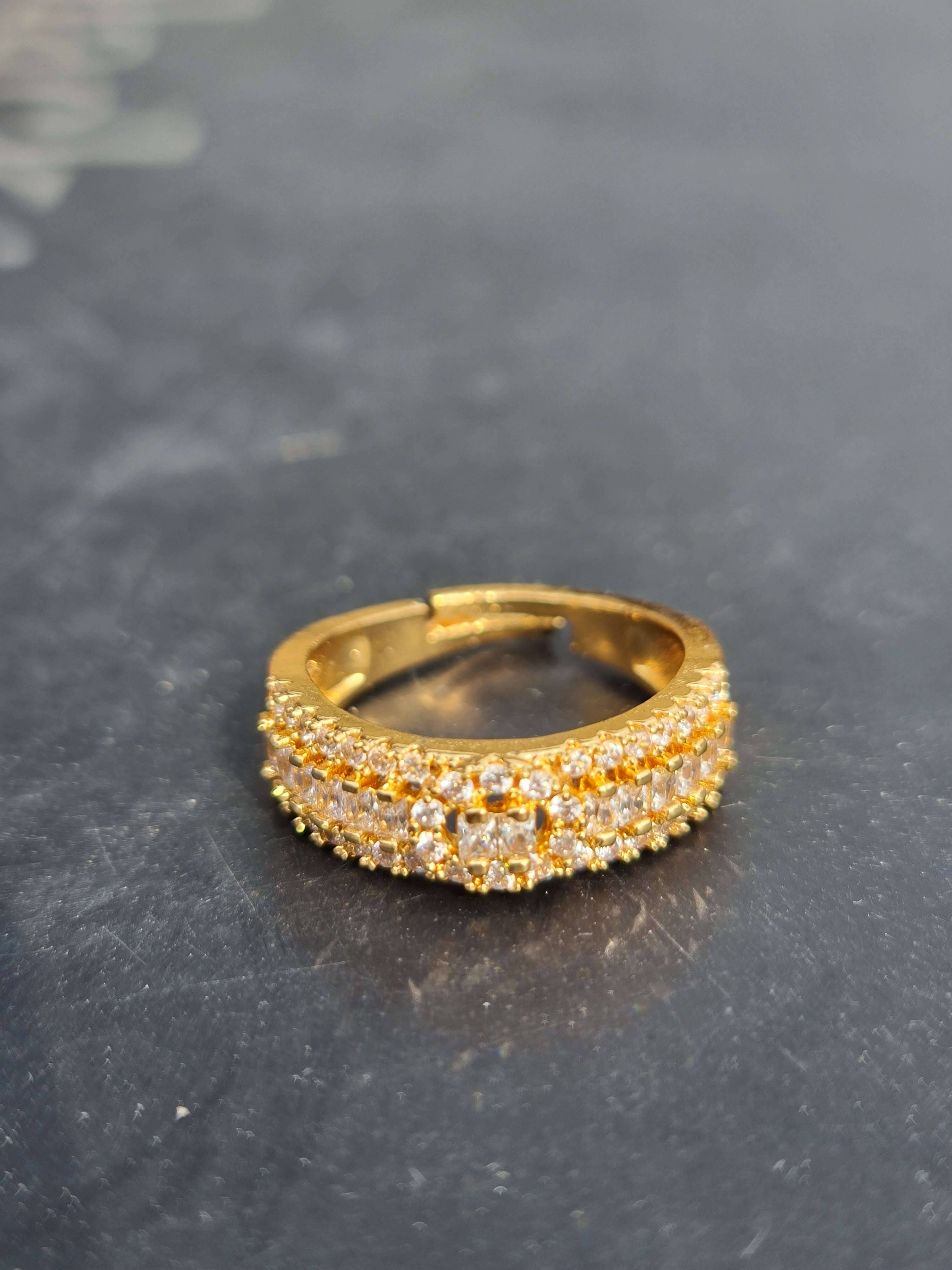 Golden Pave Zirconia Band