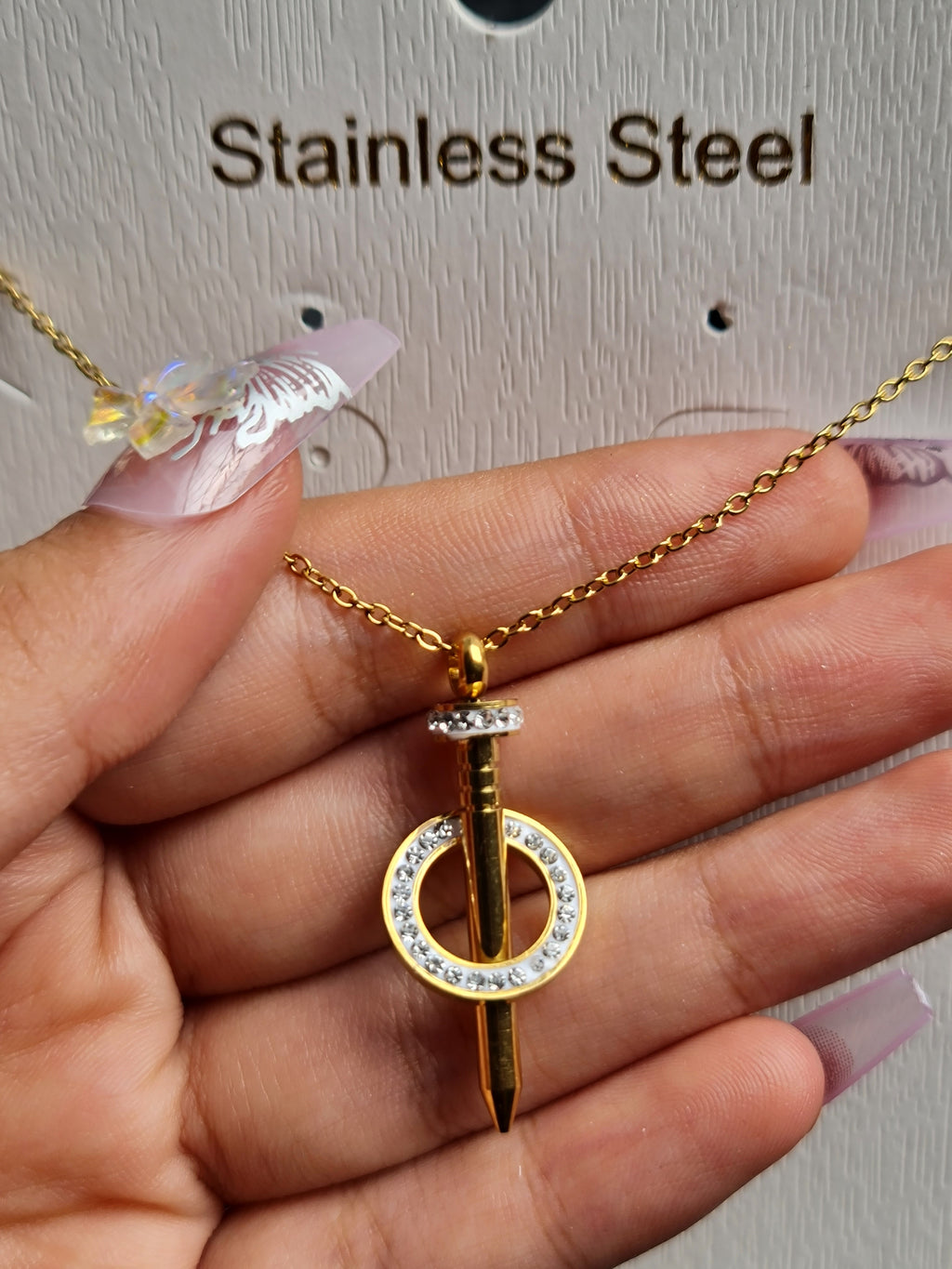 Stainless Steel Gold Sparkle Jewellery