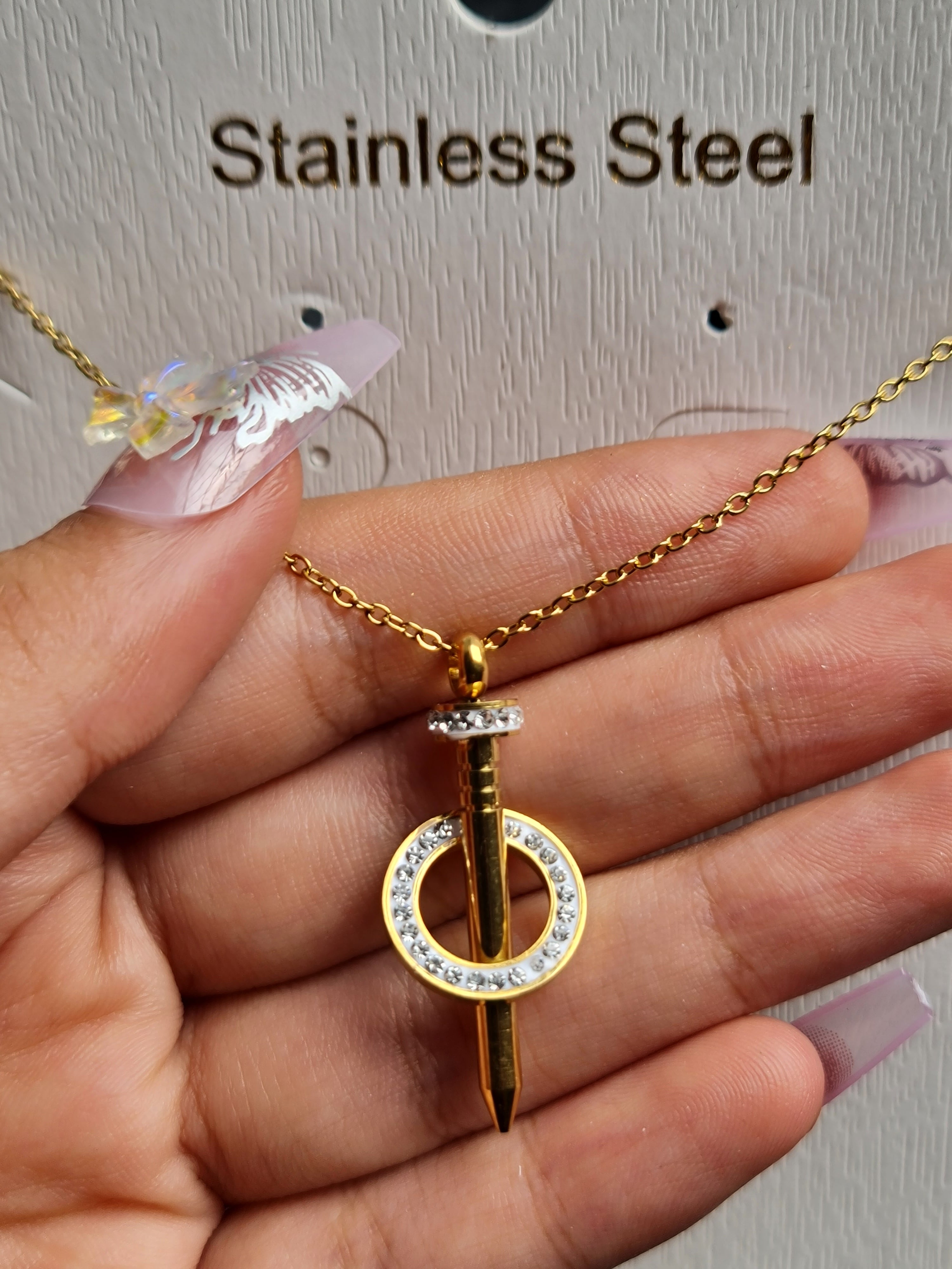 Stainless Steel Gold Sparkle Jewellery