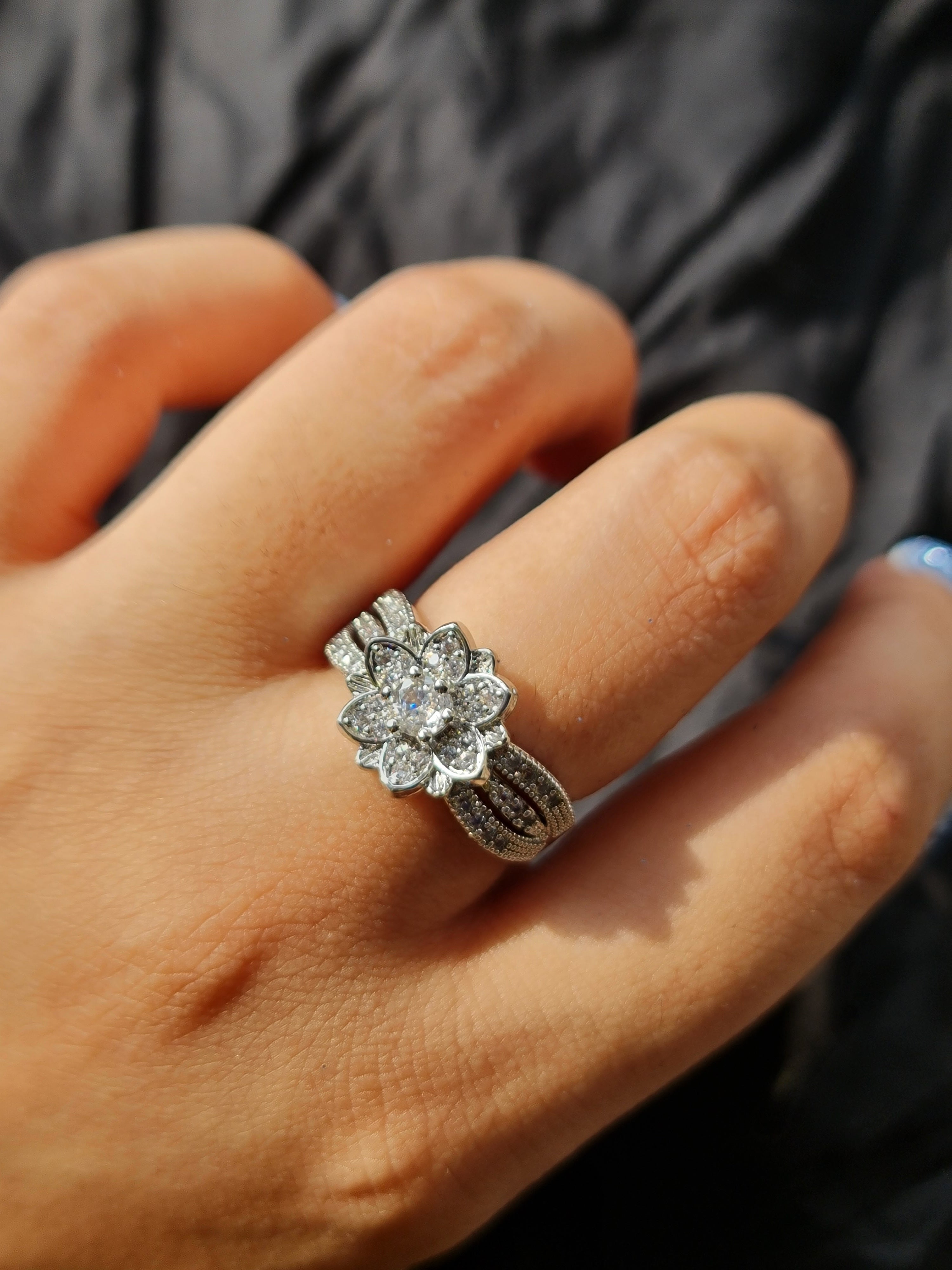 Halo Ring Silver Toned Ring