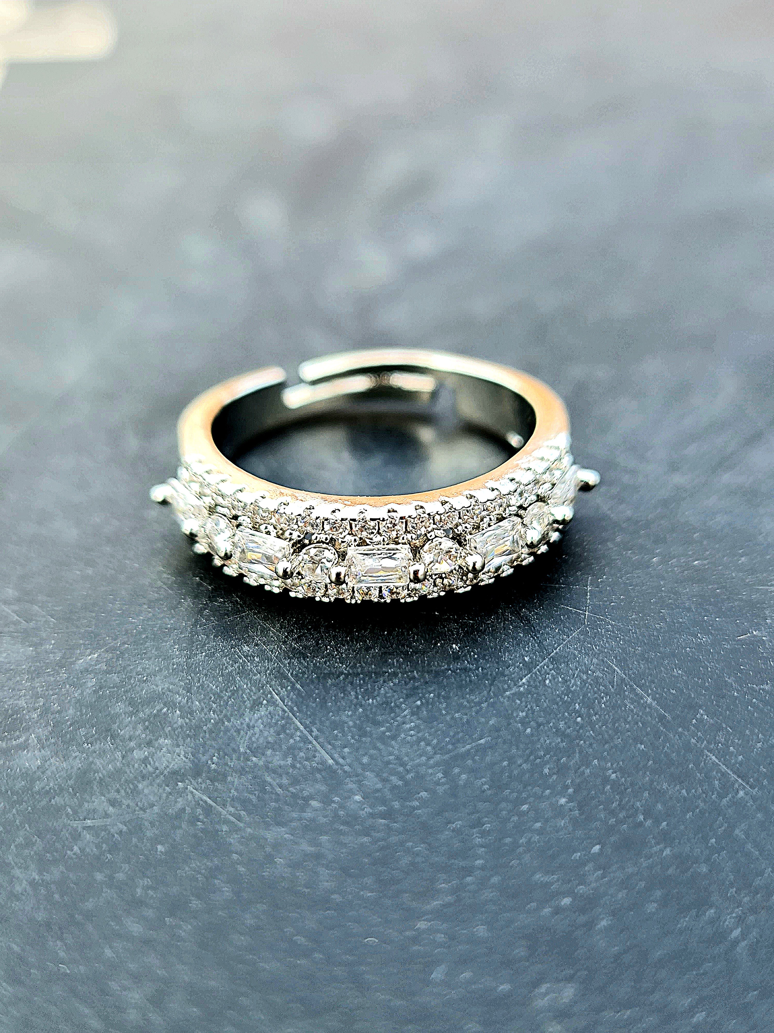 Exquisite Adjustable Zircon Eternity Ring