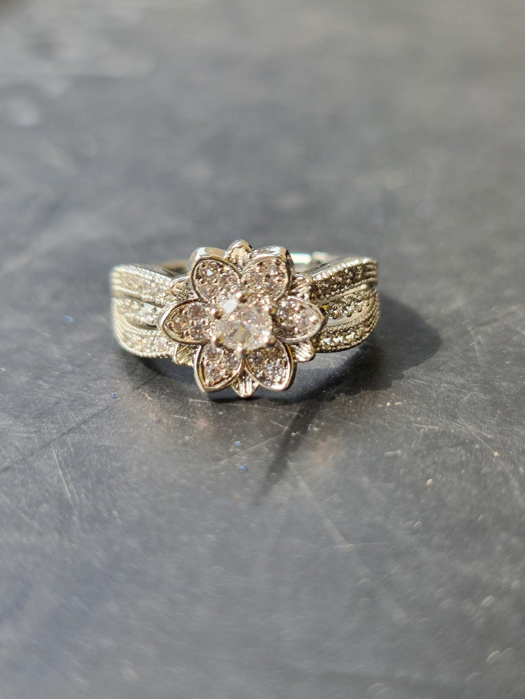 Halo Ring Silver Toned Ring