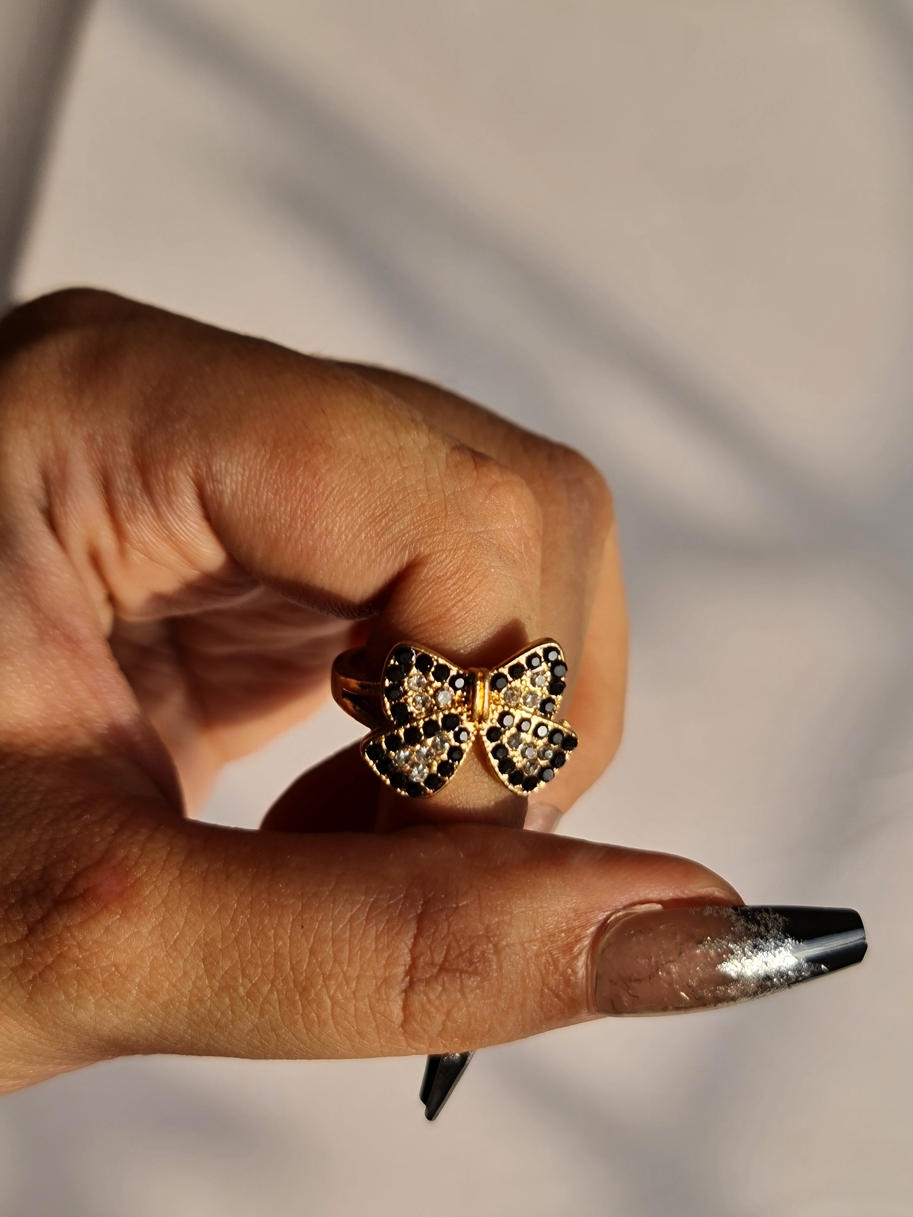 Charming Gold Toned Bow Ring