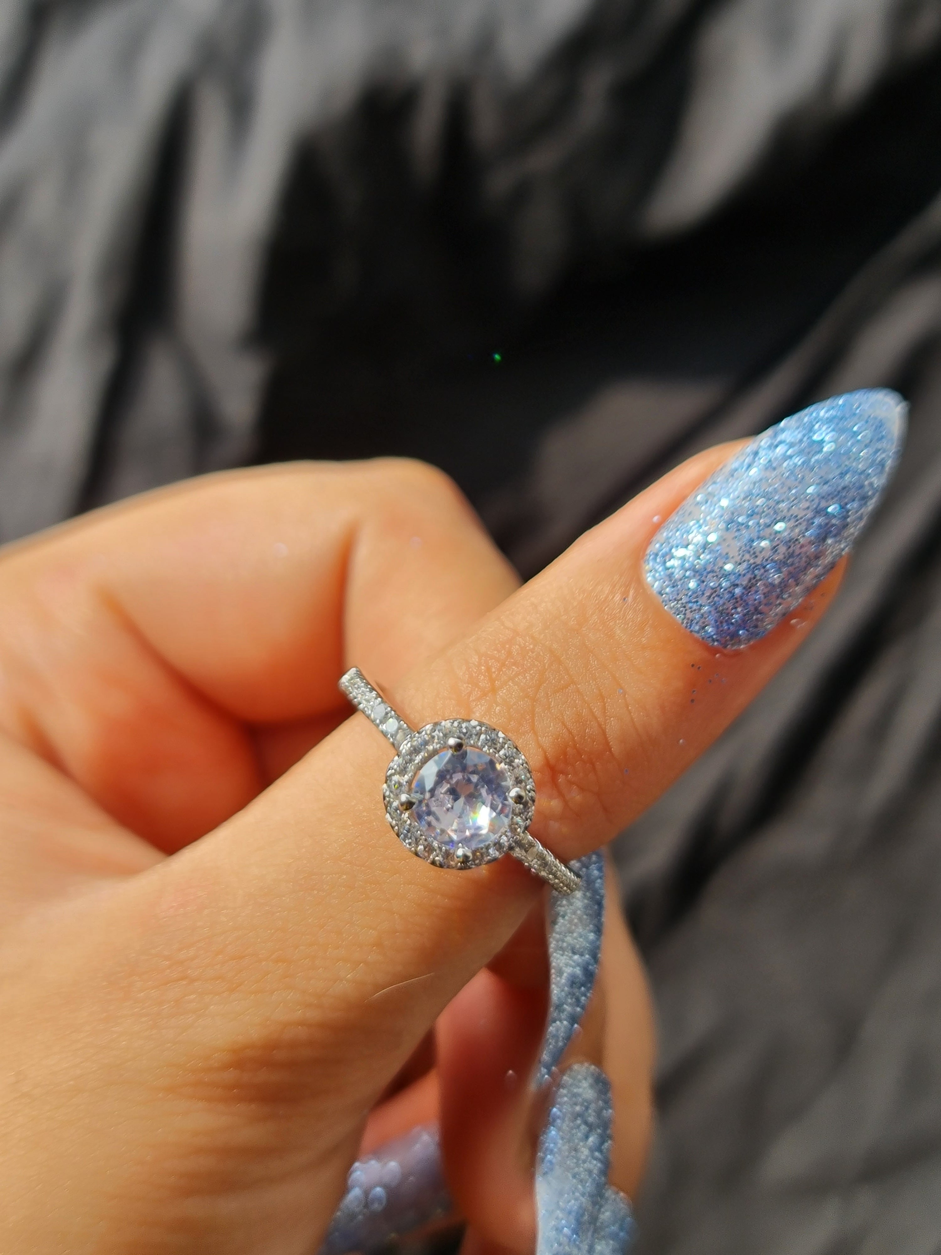 Halo Style Silver Ring