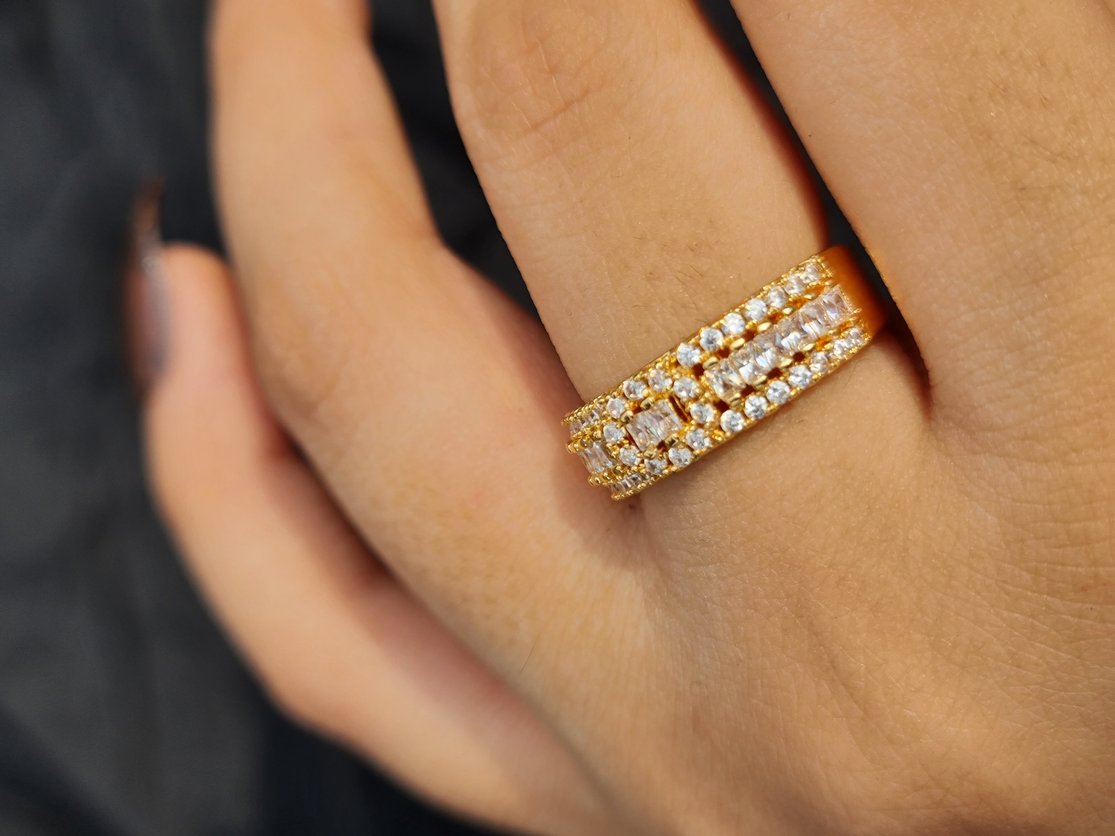 Golden Pave Zirconia Band