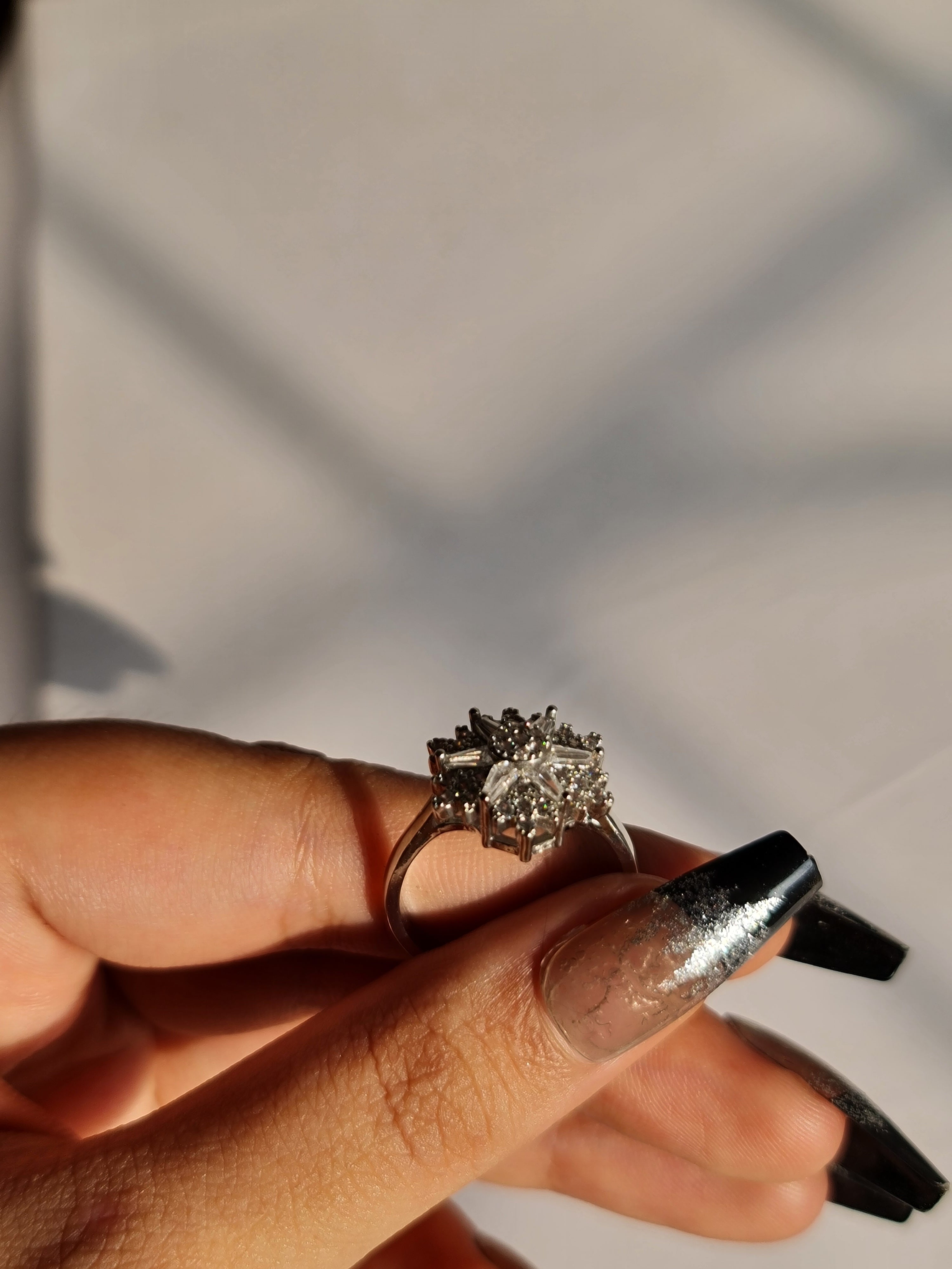 Dazzling Snowflake or Starbust Zirconia Ring
