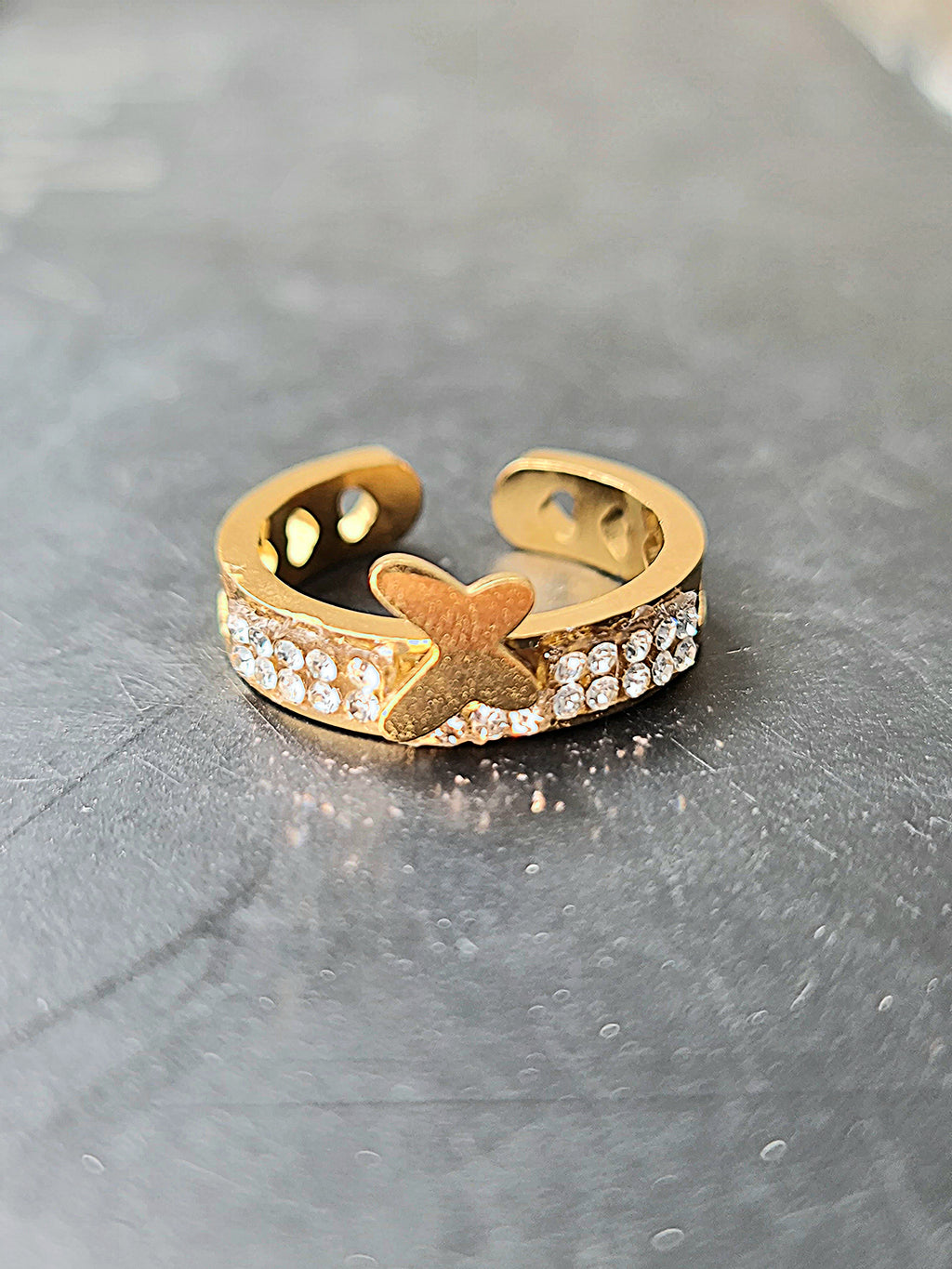 Stainless Steel Butterfly Cuff Ring