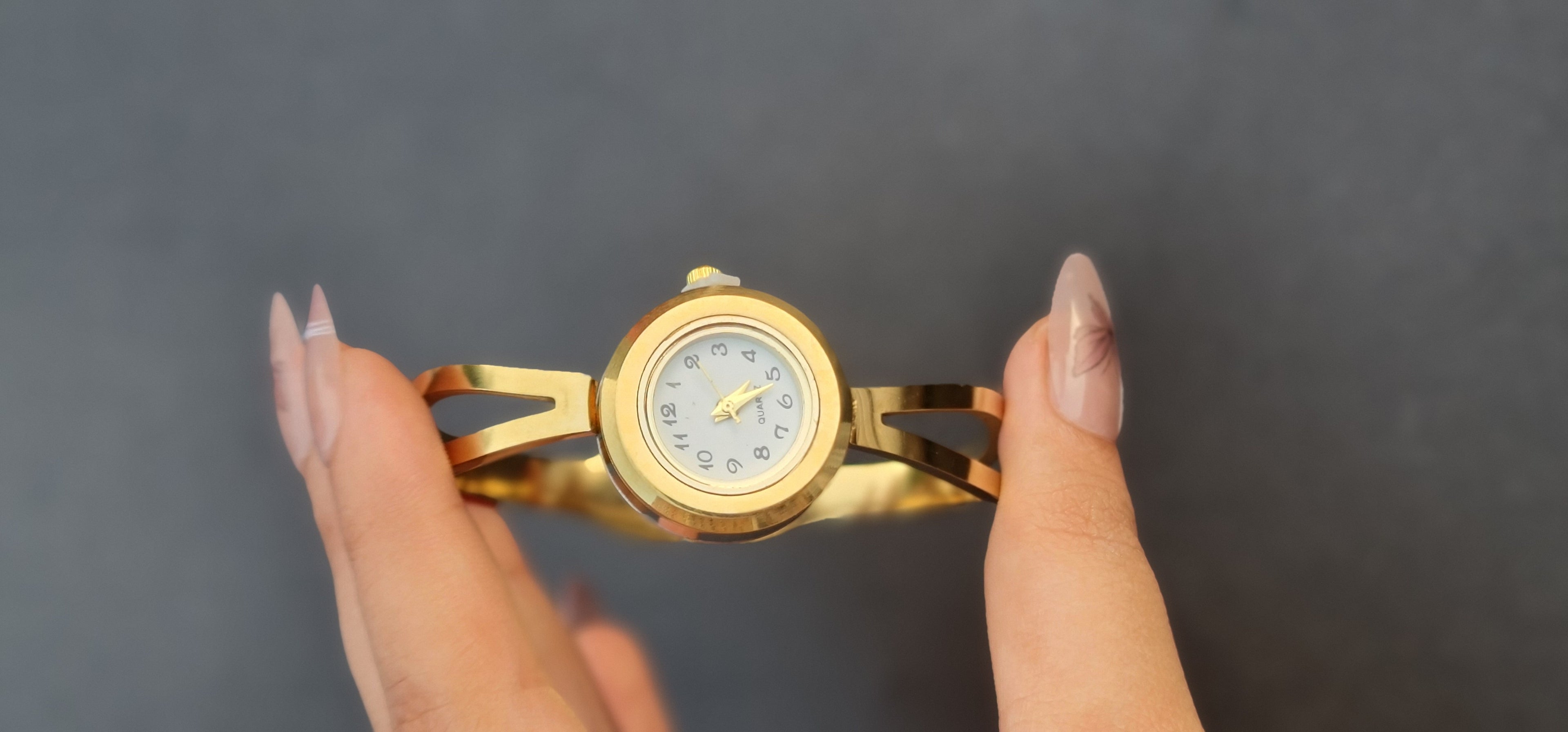 Gold-Tone Stainless Steel Bangle Watch
