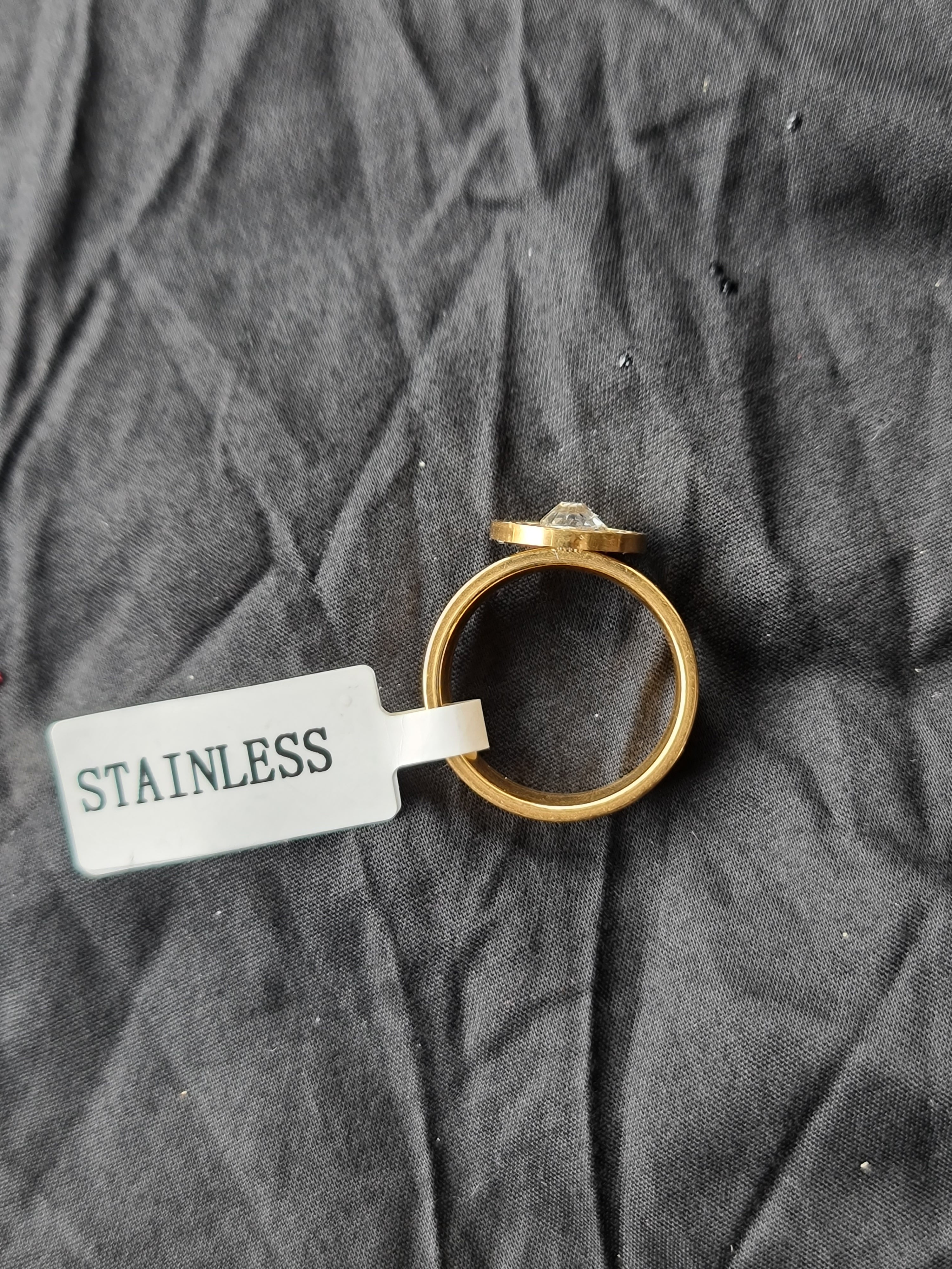 Stainless Steel Studded Disk Ring