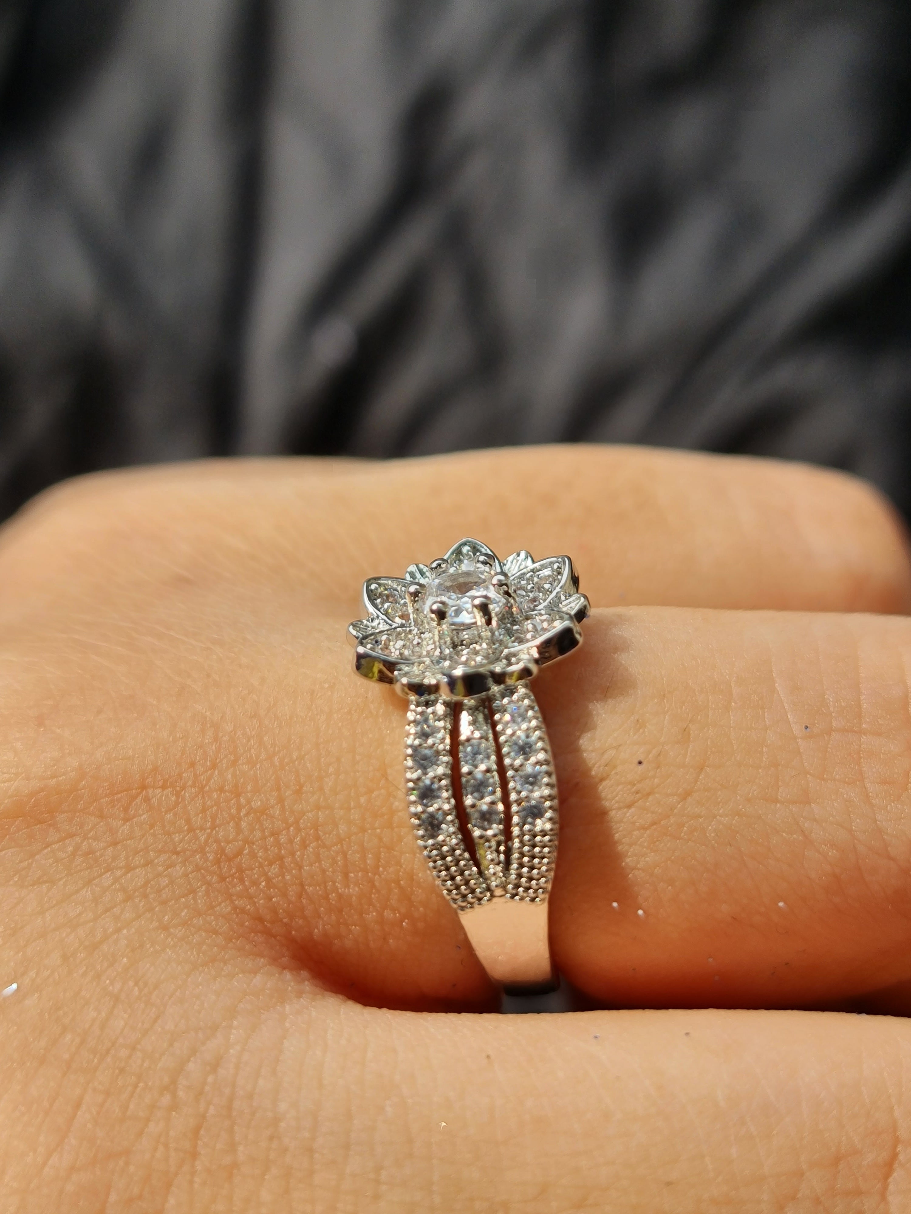 Halo Ring Silver Toned Ring