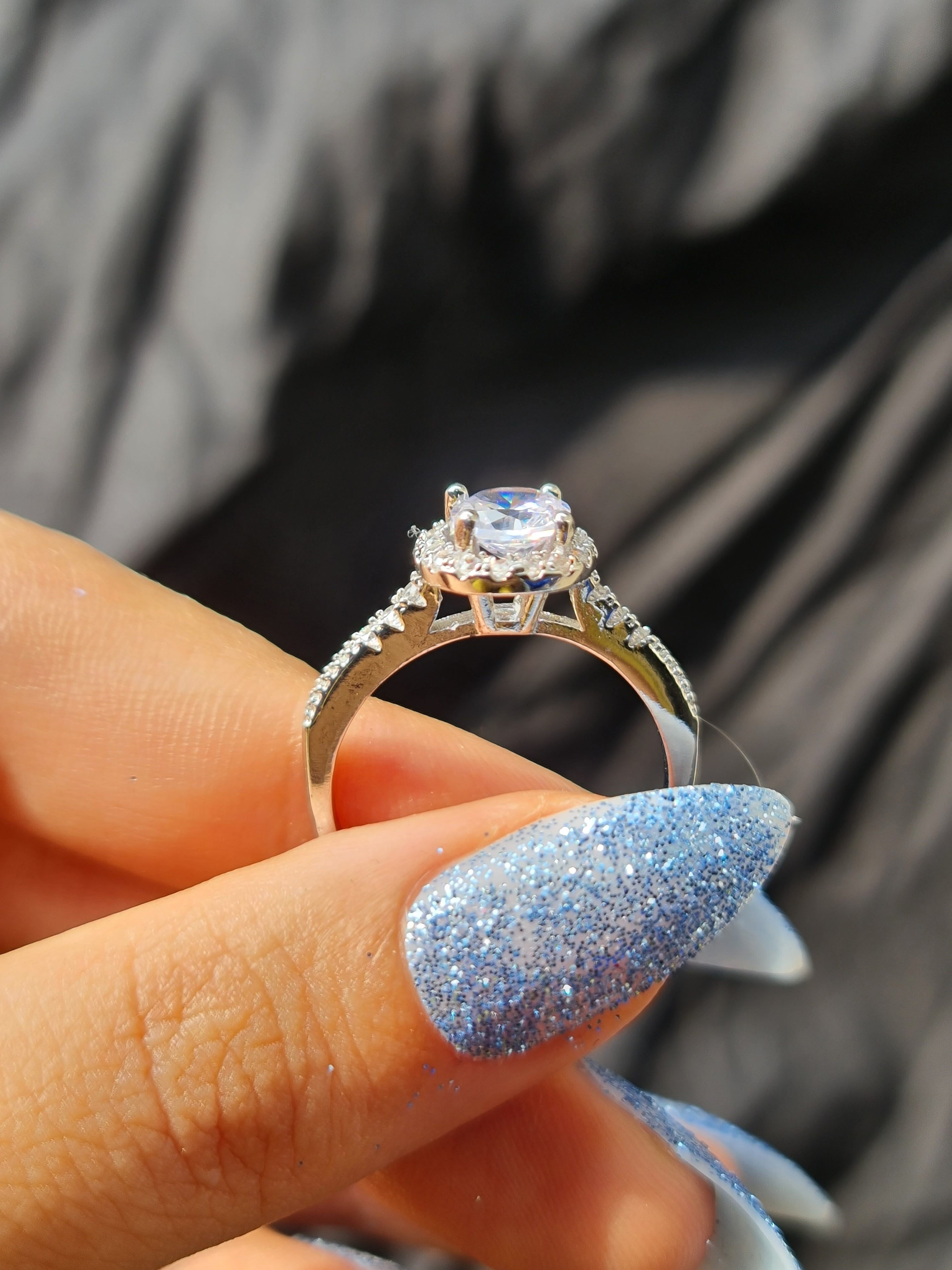 Halo Style Silver Ring